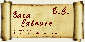 Bata Ćalović vizit kartica